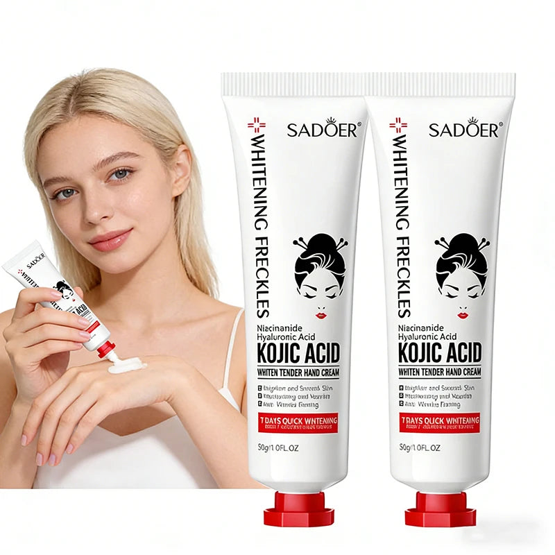 Kojic acid brightening nourishing hand cream tube