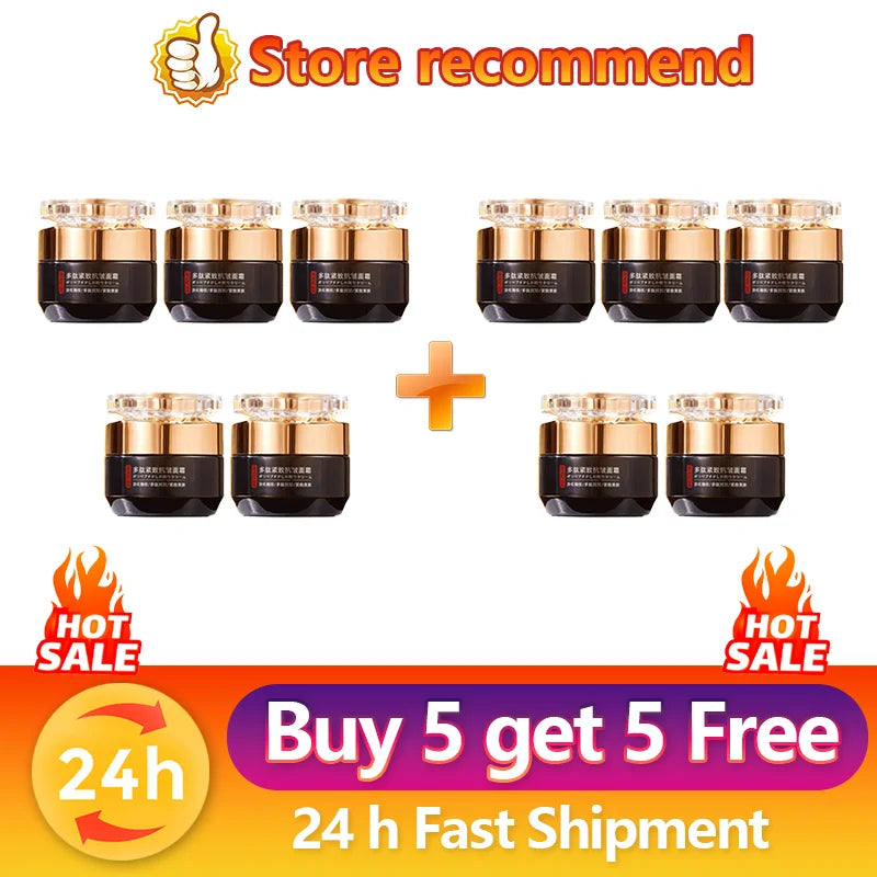 Peptide firming face cream jar targeting fine lines with rich formula