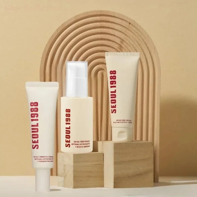 Seoul 1988 Retinol Ginseng Snail Serum Set — Retinol, Ginseng & Snail — Retinol, ginseng and snail mucin ingredient illustration