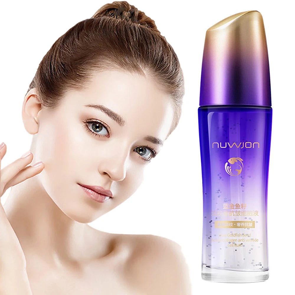 NUWJON Blue Goldfish Seed Active Collagen Anti Wrinkle Cell Liquid Moisturizing Refreshing Soft Face Care Essence Beauty Skincare  50ml