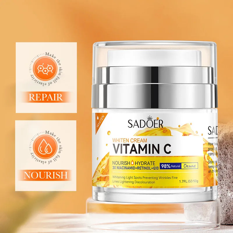 Vitamin C collagen firming hydrating day cream jar