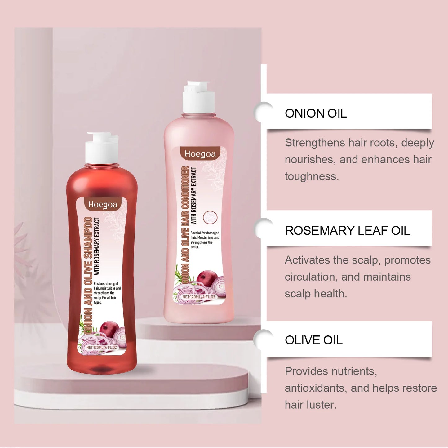 Onion Rosemary Shampoo & Conditioner Strengthening Hair Set