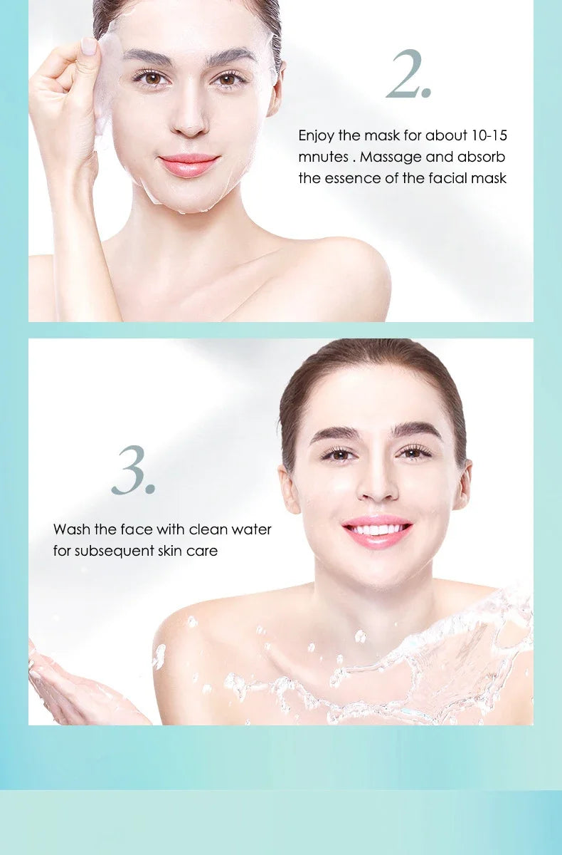 Hyaluronic acid pore-minimizing sheet mask, single-use facial treatment