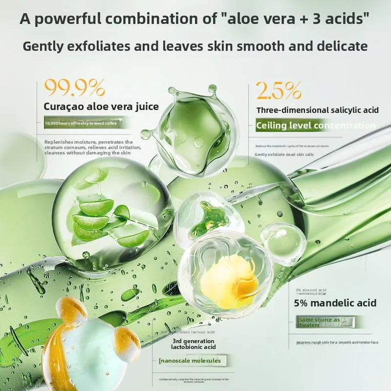 RUYI Aloe Vera Fruit Acid Exfoliating Gel for Face-dead Skin Removal Pore Cleansing Blackhead Treatment Skin Smoothing