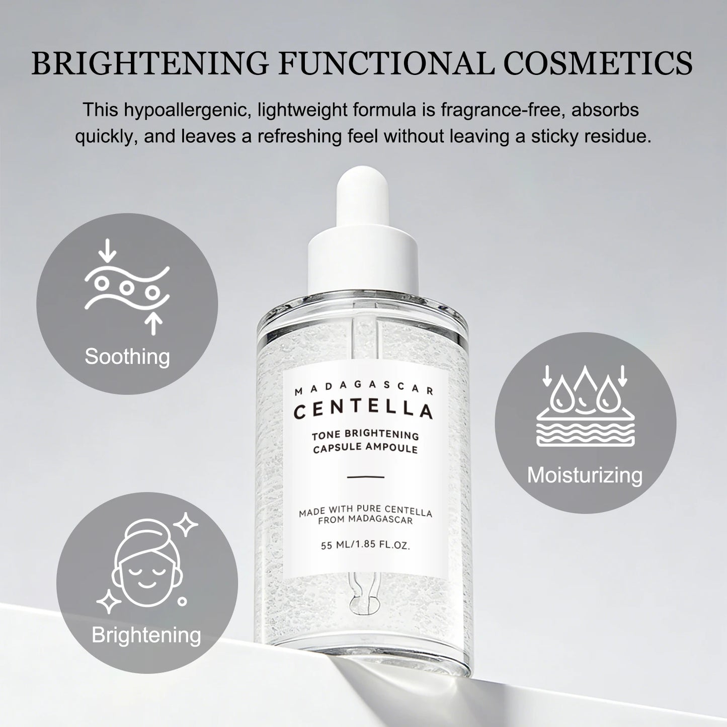 Centella — Madagascar Brightening Ampoule — Product ingredient centella and niacinamide visual
