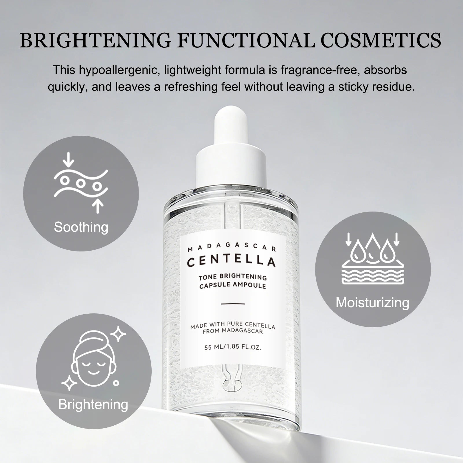 Centella — Madagascar Brightening Ampoule — Product ingredient centella and niacinamide visual