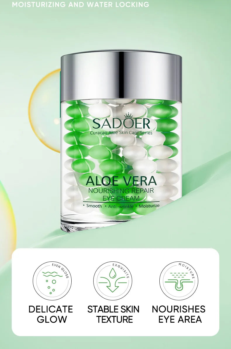 SADOER Aloe Vera Eye Cream Anti Dark Circles Eye Bags Remover Nourishing Moisturizing Firming Eyes Creams Skin Care Proudcts