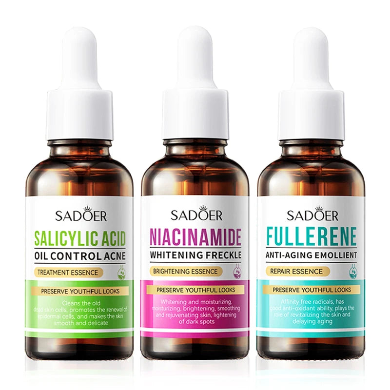 1/3pcs SADOER Fullerene Salicylic Acid Nicotinamide Serum Facial Moisturizing Anti-aging Facial Essence Beauty Skin Care