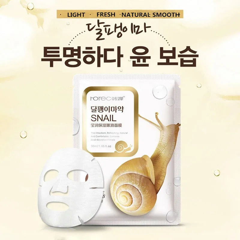 Sheet mask infused with snail extract for anti-aging skincare