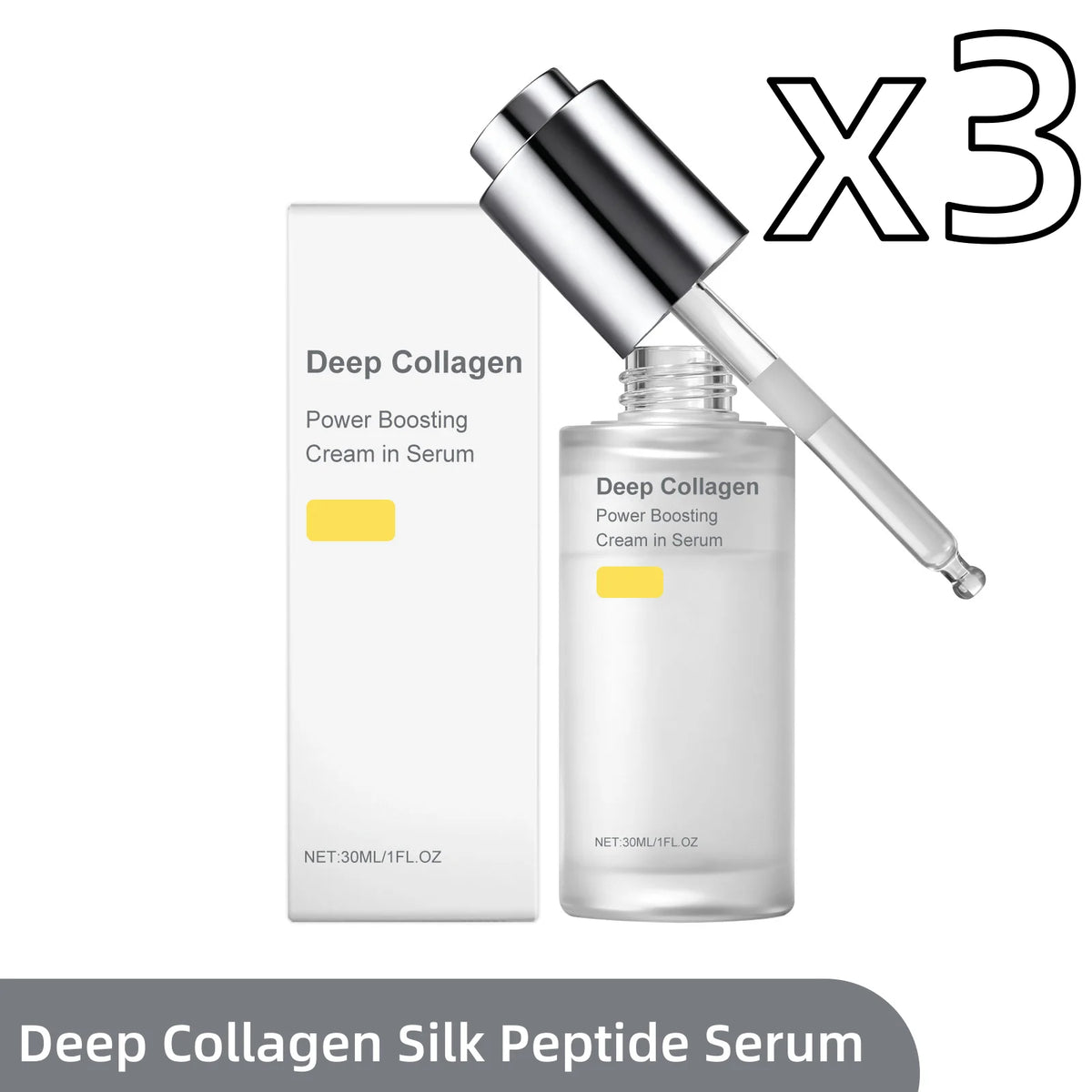 Face firming serum bottle with collagen silk peptide