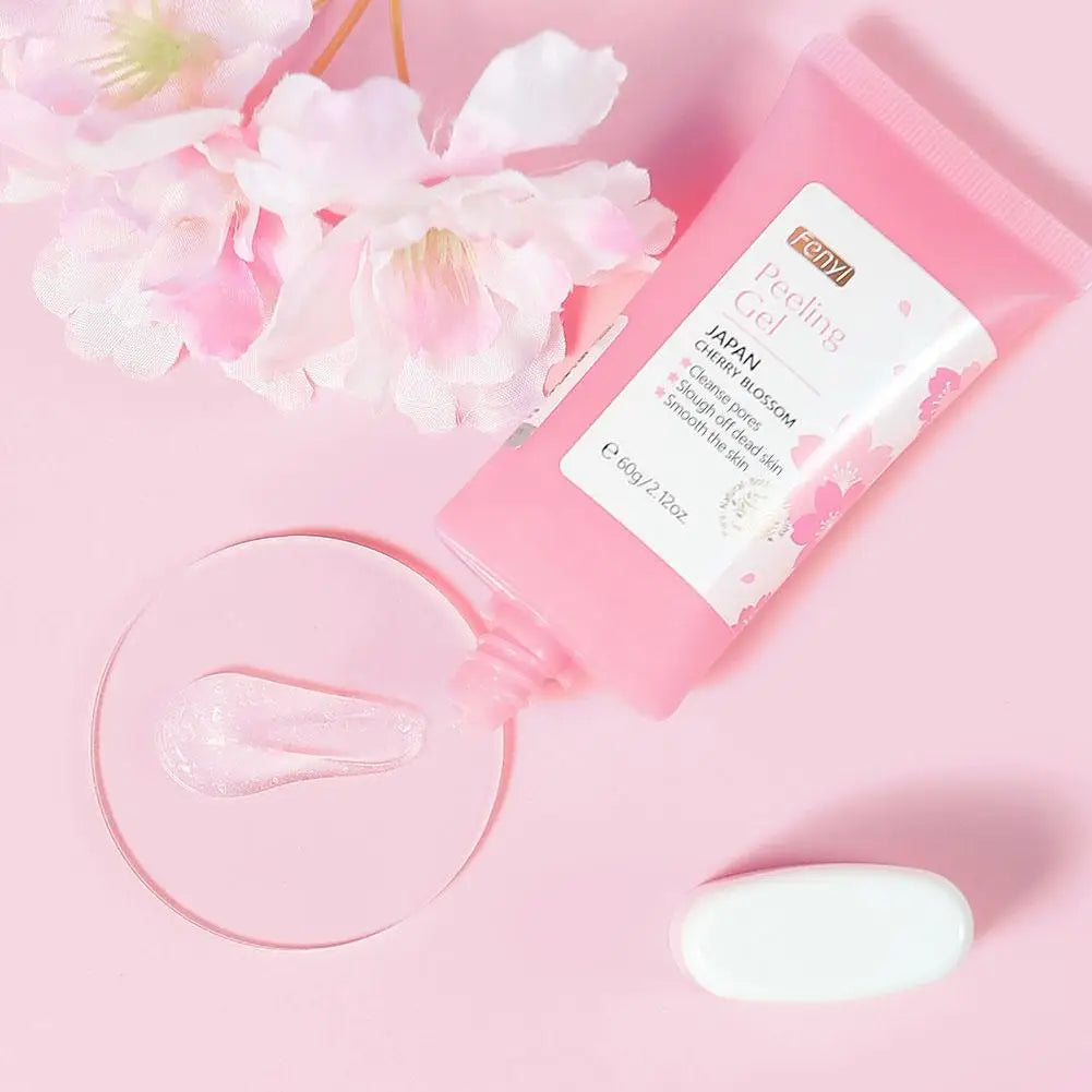 FENYI Cherry Blossom Exfoliating Face Scrub — Cherry Blossom — Cherry blossom key ingredient botanical illustration