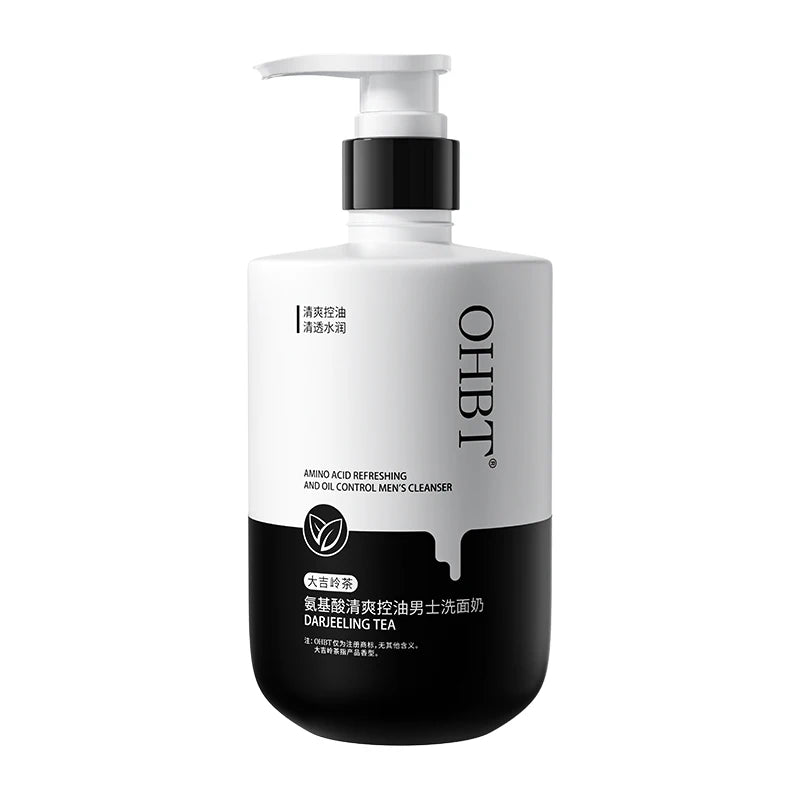 OHBT Men Salicylic Acid Cleansing Lotion 500g, Gentle Moisturizing Nourishing Facial Cleanser, Oil Control Brightening Face Wash