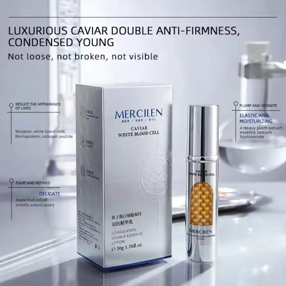 MERCILEN Firming Facial Moisturizing Serum — Firming & Elasticity — Serum texture and absorption on hand