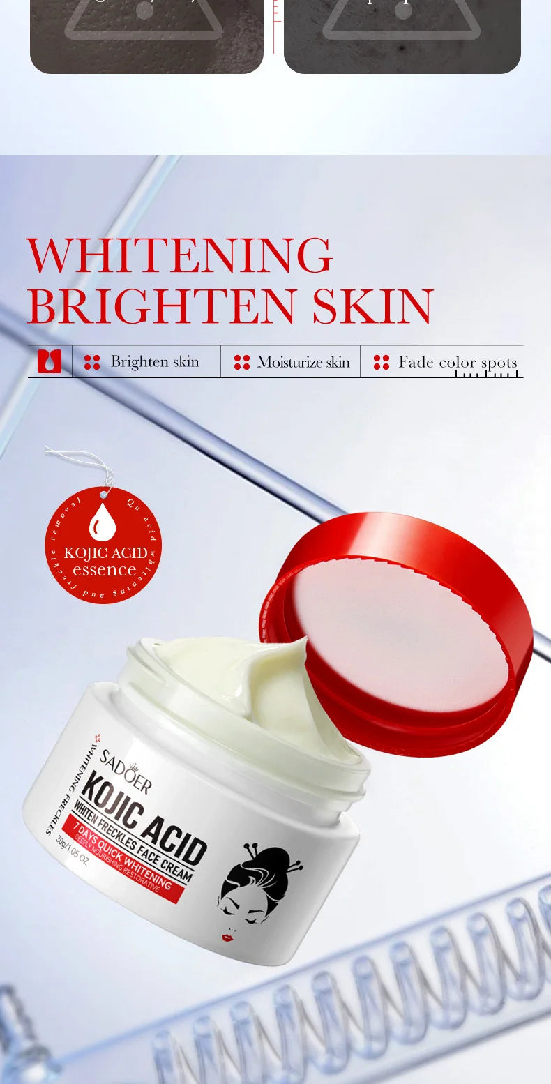 Kojic acid face cream and eye cream travel set with small tubes
