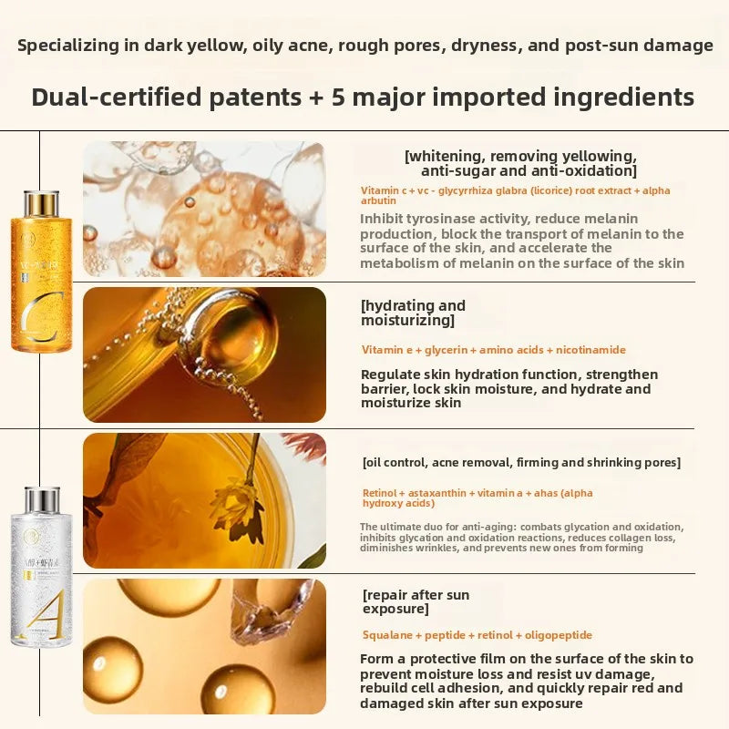 RUYI Arbutin Toner Radiant Water Hydrating Moisturizing Essence Yellowing Removal Brightening Pore Shrinking for Skin Care