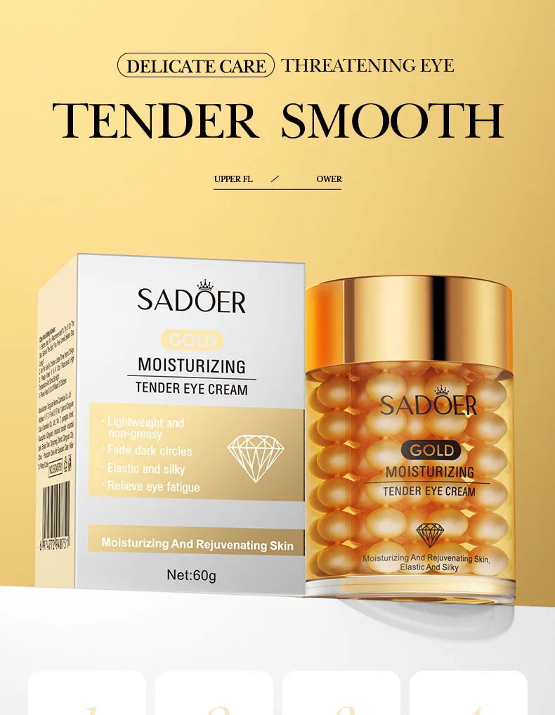 SADOER 24K Golden Eye Cream Anti Dark Circles Wrinkles Moisturizing Hydrating Anti-aging Creams Eyes Skin Care
