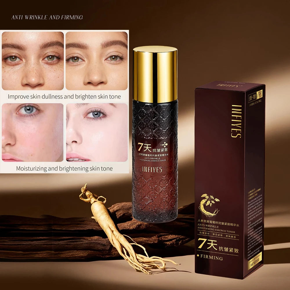 INFIYES Ginseng Bird's Nest Firming Essence Toner — Ginseng & Bird's Nest — Toner bottle with outer packaging box