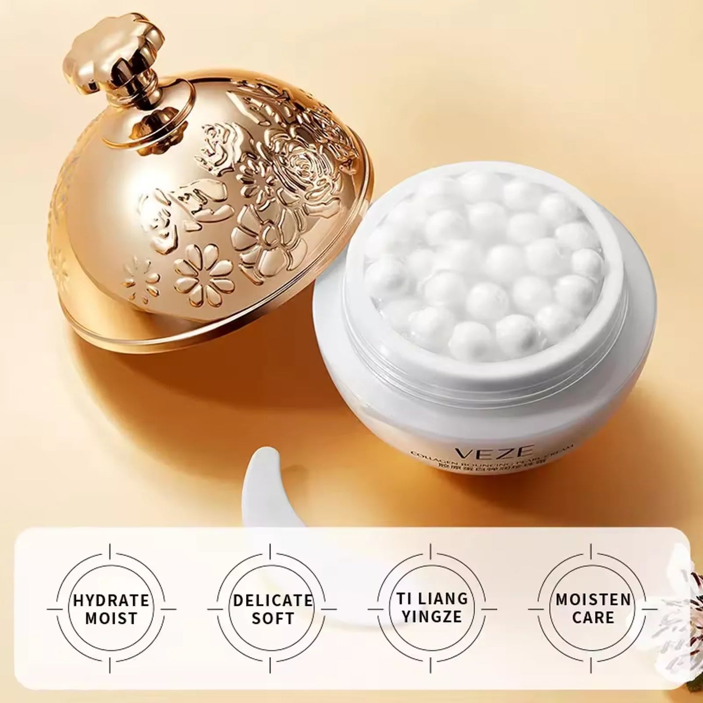 SkinSwaag Beauty — Collagen Pearl Brightening Cream — Cream application on face