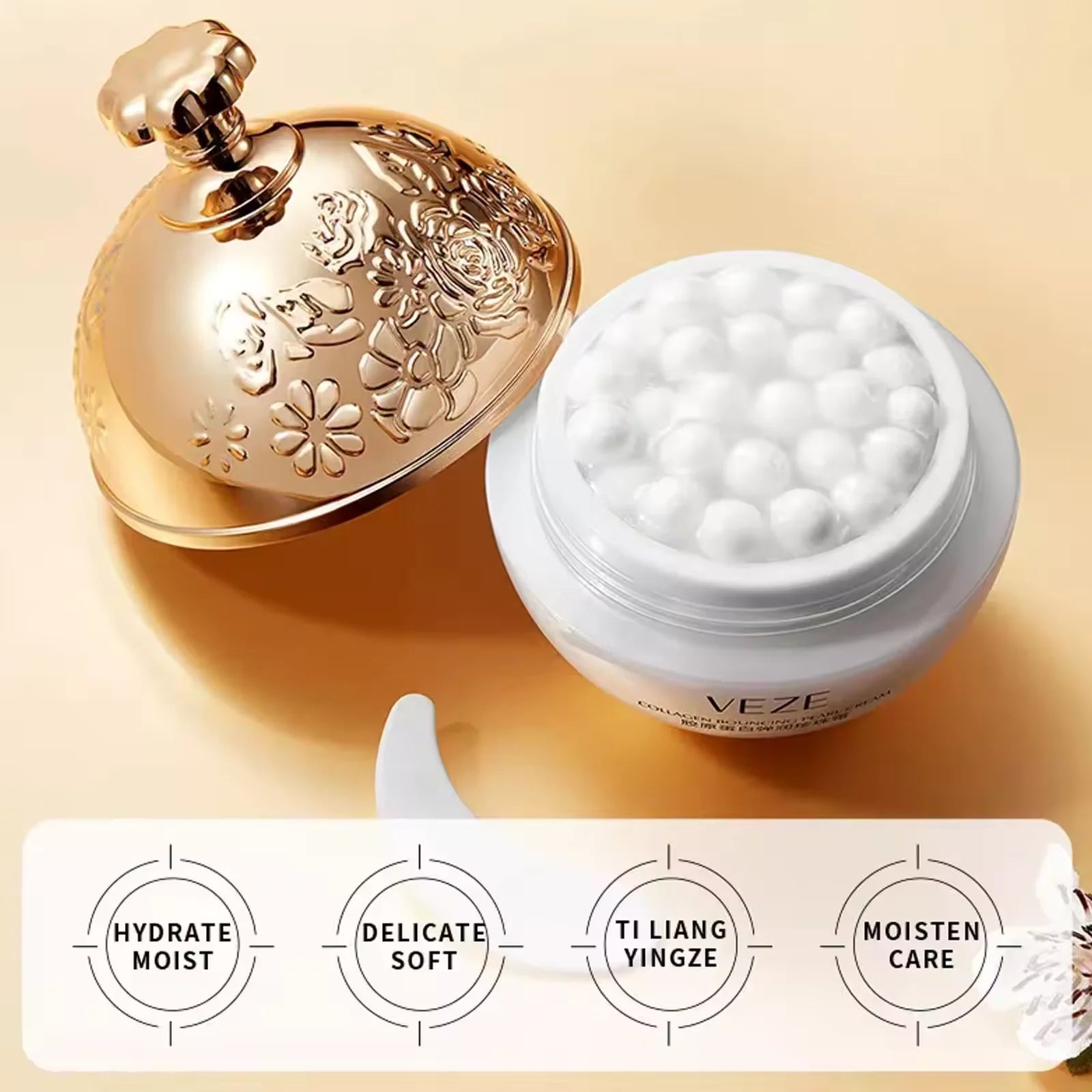 SkinSwaag Beauty — Collagen Pearl Brightening Cream — Cream application on face