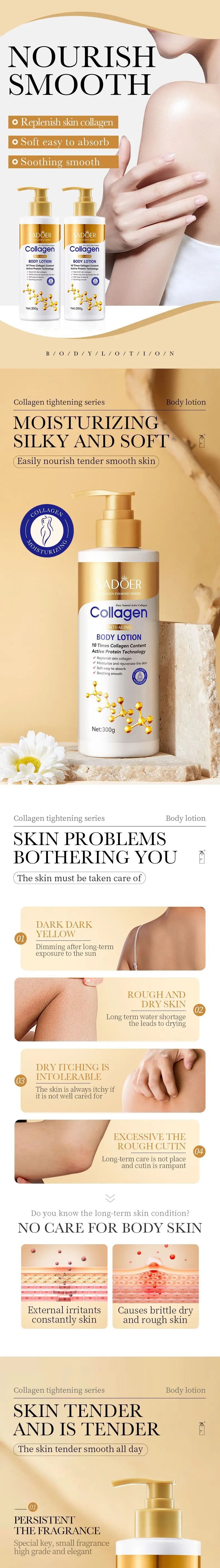 Collagen face and body cream jar for moisturizing and brightening skin