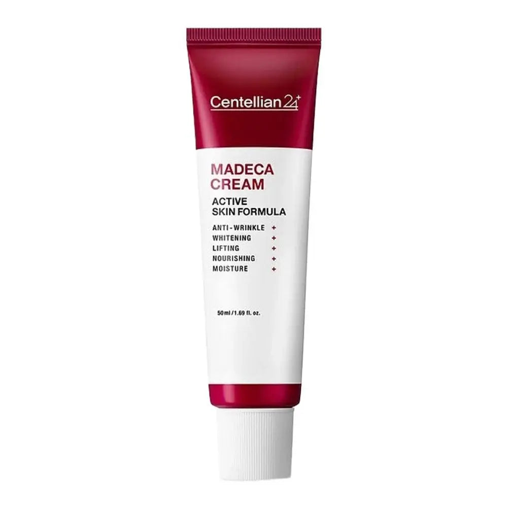 Centellian 24 The Madeca Cream Active Whitening Moisturizer — Madeca & Centella — Product benefits and antioxidant infographic