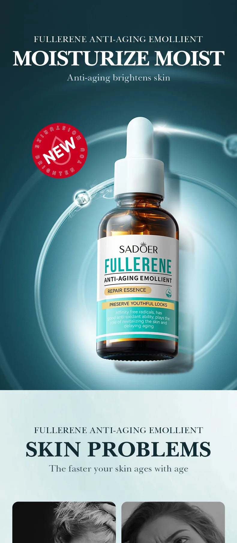 1/3pcs SADOER Fullerene Salicylic Acid Nicotinamide Serum Facial Moisturizing Anti-aging Facial Essence Beauty Skin Care