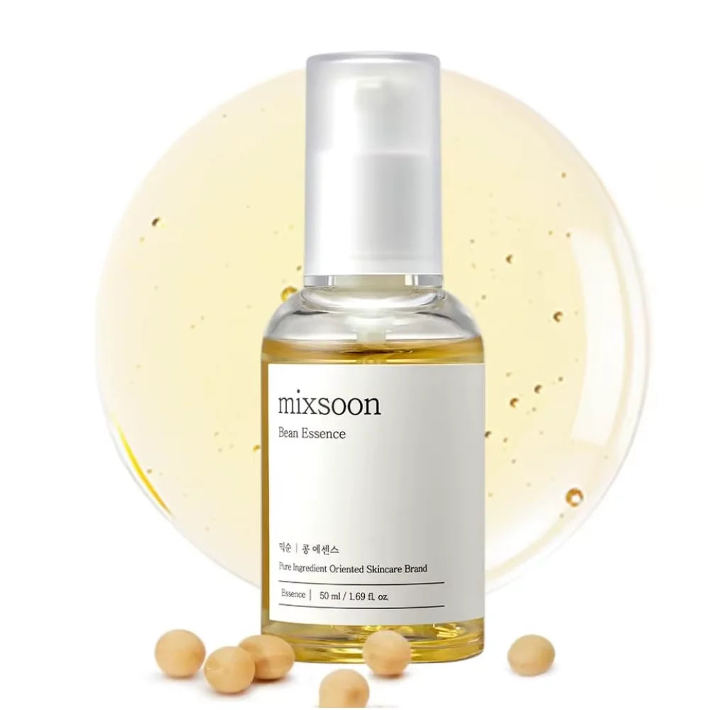 Mixsoon Bean Essence Pore Refining Serum — Bean Essence — Product benefits and pore care infographic
