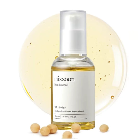 Mixsoon Bean Essence Pore Refining Serum — Bean Essence — Product benefits and pore care infographic