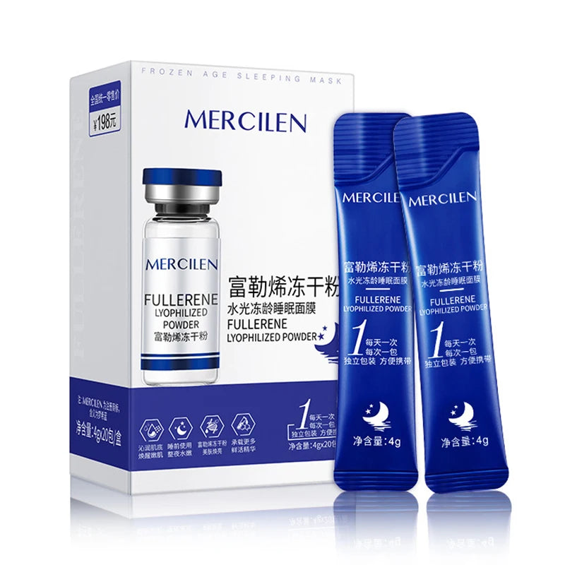 MERCILEN Fullerene Sleeping Facial Mask — Fullerene & Lyophilized Powder — Fullerene and lyophilized powder ingredient illustration