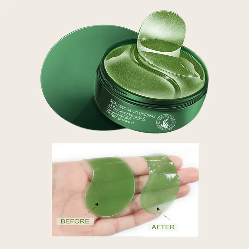 Seaweed collagen niacinamide firming eye mask jar with cream texture
