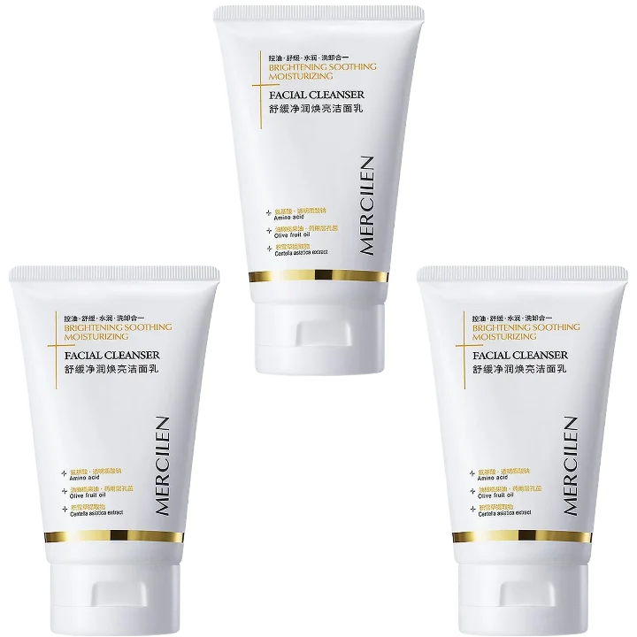 MERCILEN Deep Cleansing Facial Foam Cleanser — Nourishing & Rejuvenating — Moisturizing and hydrating benefits infographic