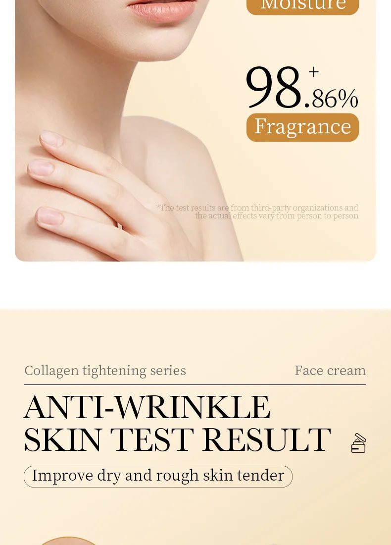 Open jar of collagen firming face cream showing rich moisturizing texture