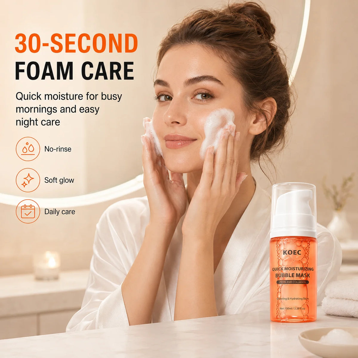 KOEC Quick Moisturizing Bubble Mask — 100 ml — product gallery image 3