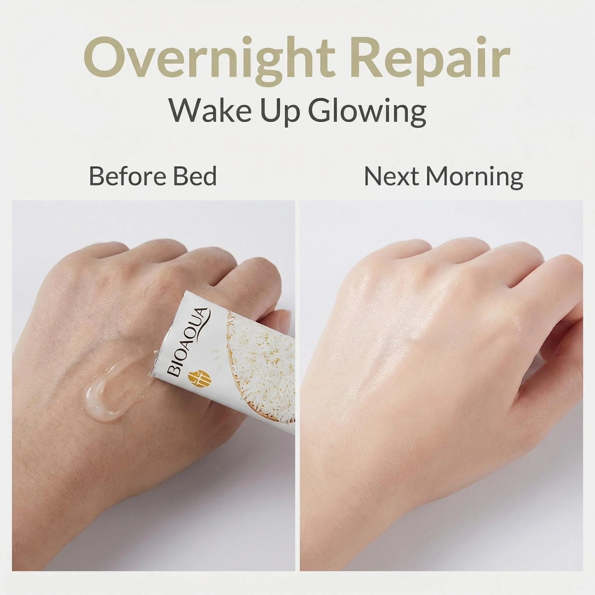 Creamy rice puree sleeping mask in a jar, overnight no-rinse skincare treatment