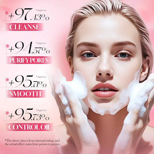 Facial cleanser tube with honey peach and niacinamide for deep cleansing and whitening