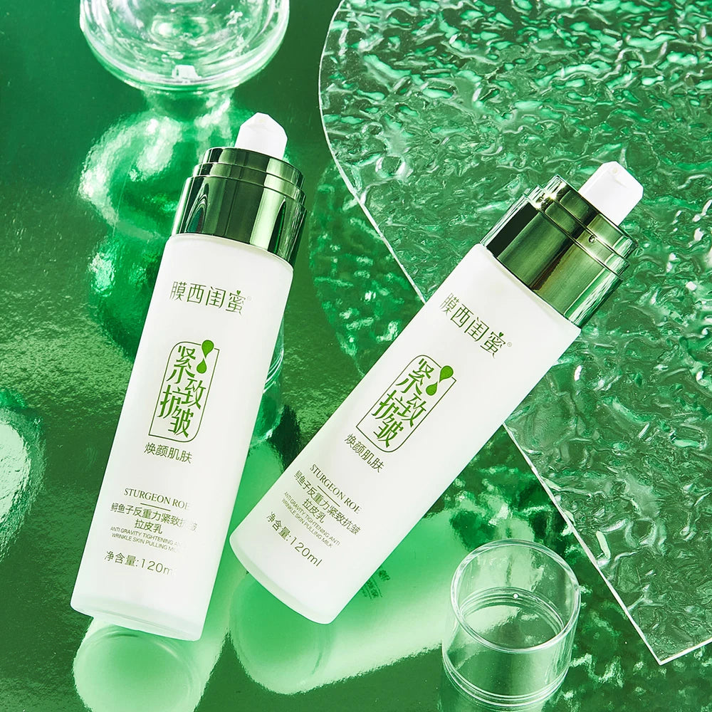 Sturgeon Caviar Anti Gravity Firming Anti Wrinkle Lifting Face Lotion Small Molecule Tonic Collagen Elastic Emulsions Skin Care