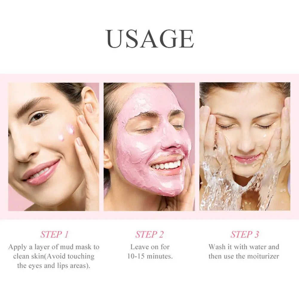 Open jar of volcanic mud clay mask with smooth dark paste for brightening skin