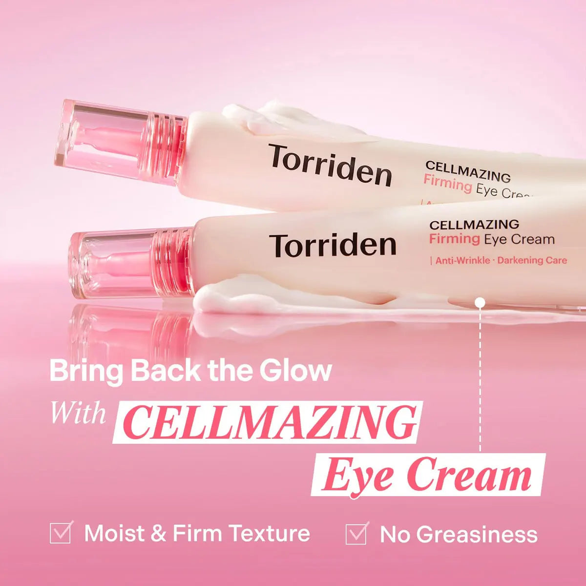 Low molecular collagen firming eye cream tube for lifting and depuffing