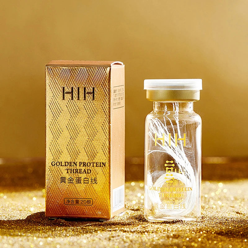 Gold protein peptide lifting face serum bottle