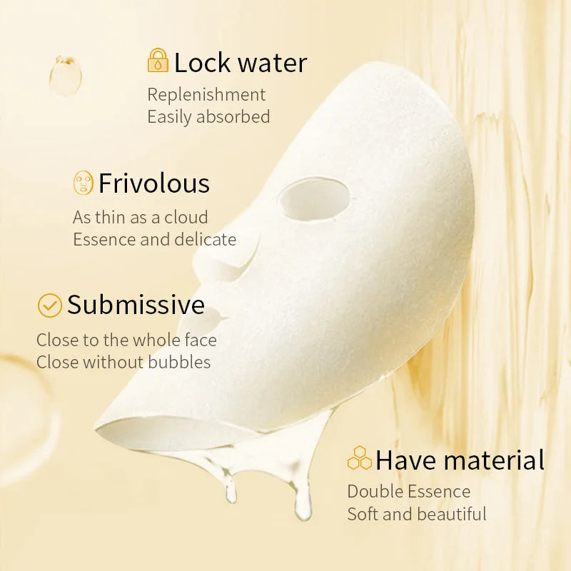 Sheet face mask packet with rice raw pulp for hydrating and firming skin