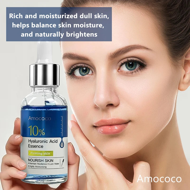 Pair of 30ml facial serum bottles with salicylic acid, vitamin C, and hyaluronic acid for moisturizing and brightening.