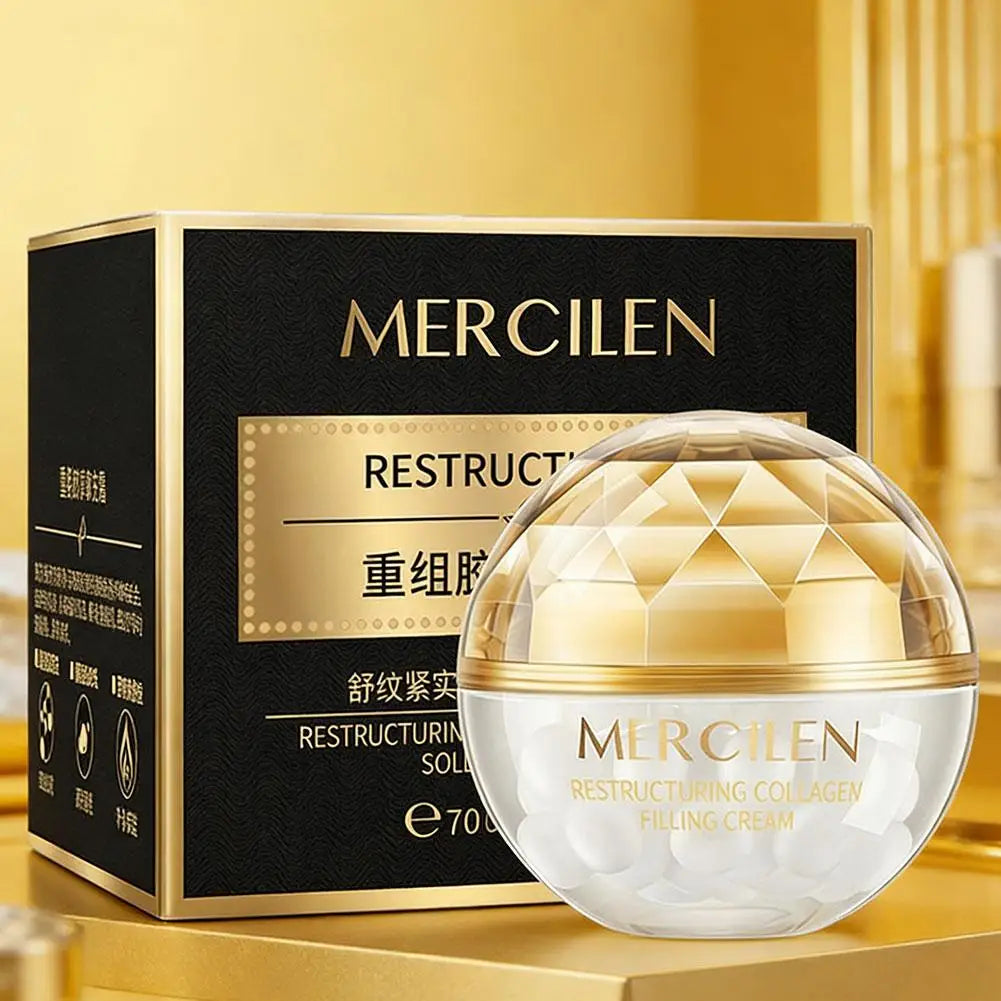 Jar of gold fish roe and collagen firming cream, assorted selection
