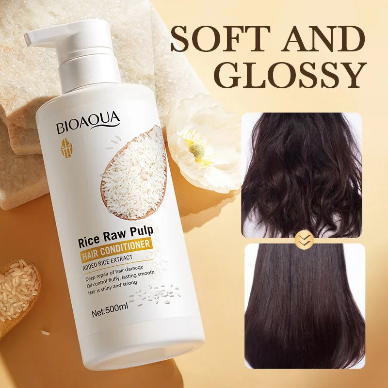 BIOAQUA Rice Shampoo Conditioner Body Wash Set — Rice — Product usage on hair and body demo