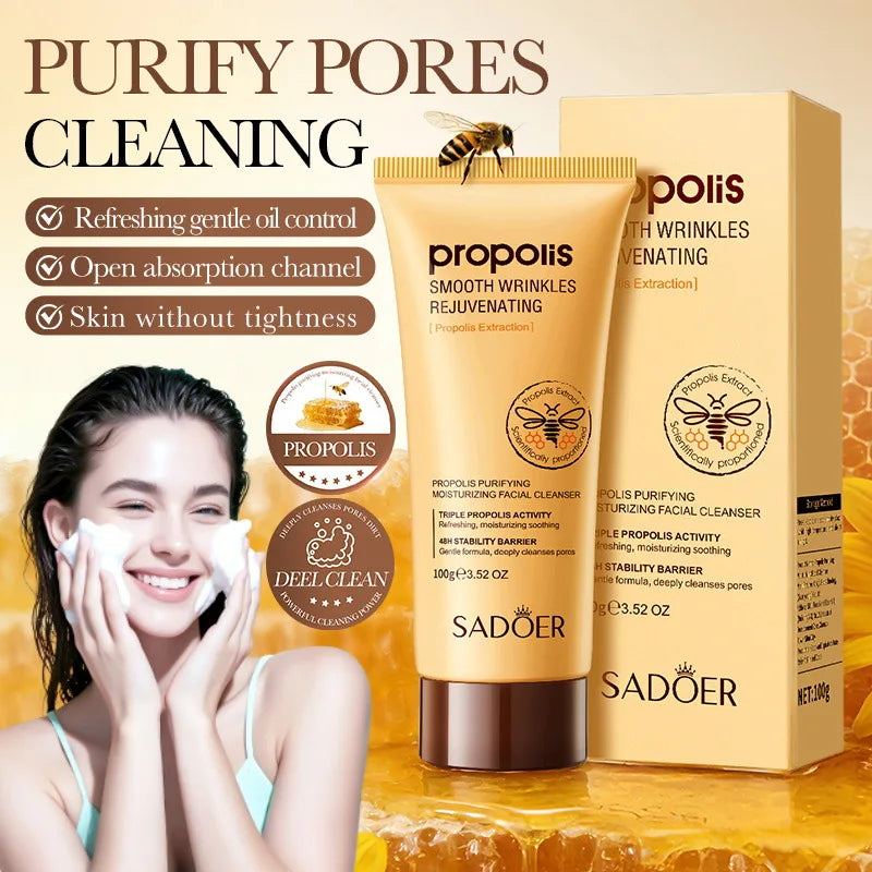 Gold propolis face wash bottle for deep cleansing and firming skin