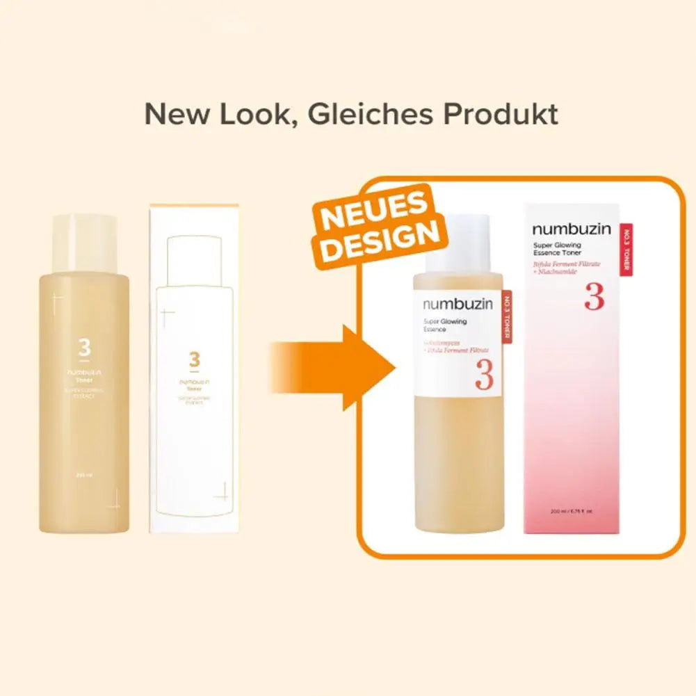 NUMBUZIN No.3+ & No.5+ Brightening Toner Bundle — Bifida Ferment & Niacinamide — Before and after glow and hydration results