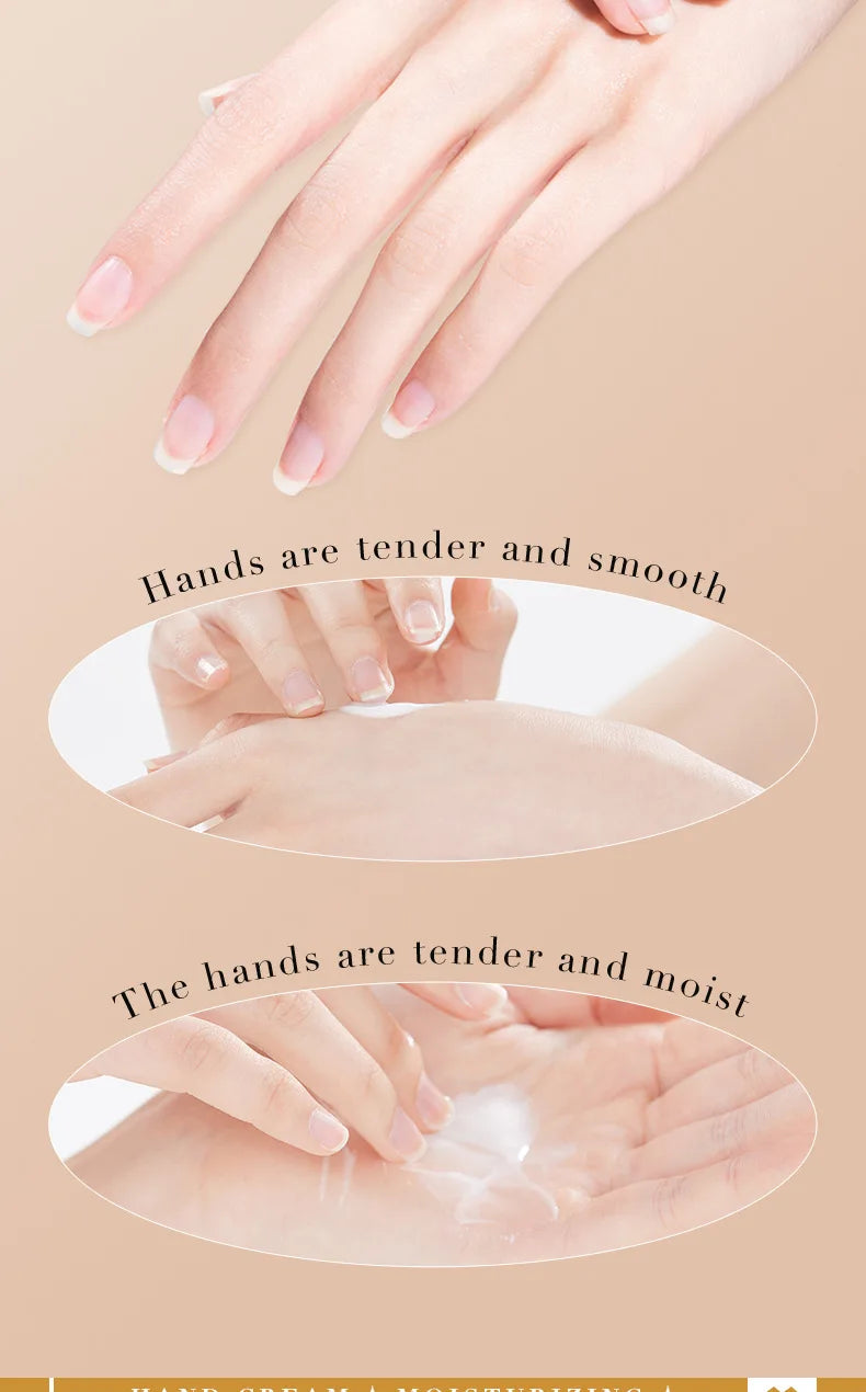 White rice hand cream tube for moisturizing and anti-aging hand care