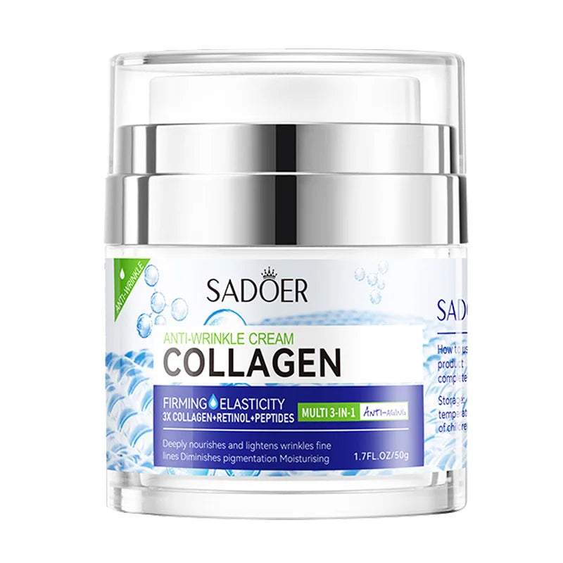 Jar of vitamin C collagen firming hydrating day cream.