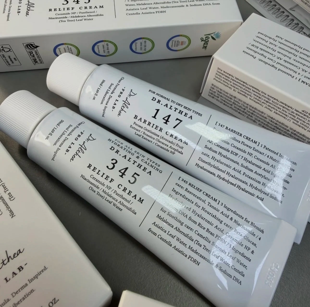 DR ALTHEA 345 Relief Cream Mist — 345 Relief Formula & Antioxidant — Bottle front view with DR ALTHEA branding close-up