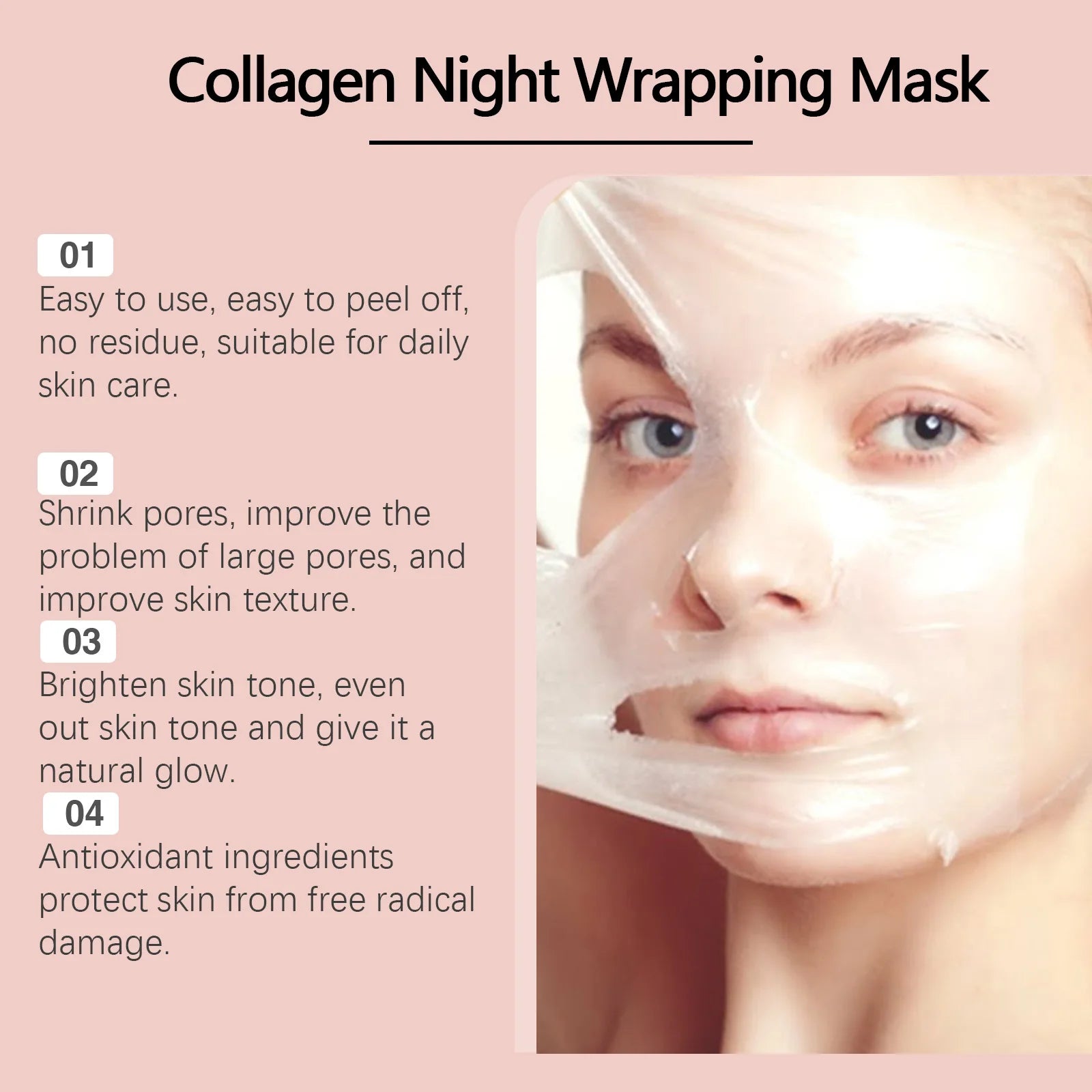 HOYGI Collagen Firming Brightening Peel Mask — collagen — tube back view on white background