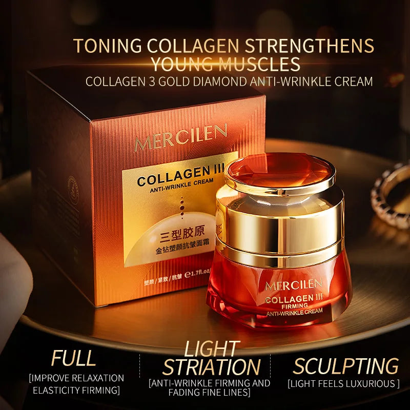 MERCILEN Type III Collagen Nourishing Face Cream — Type III Collagen — Open jar showing cream texture